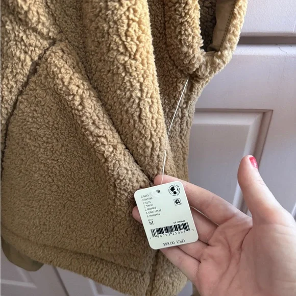 FP Movement by Free People Plush Tan Sherpa Vest - Picture 2 of 3